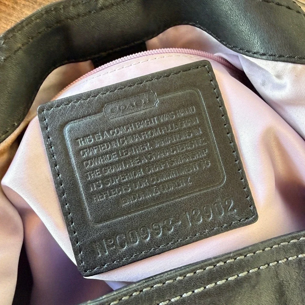 Vintage 2000s Coach XL Ergo Pleated Hobo Bag Black Leather Slouchy Charms Y2K